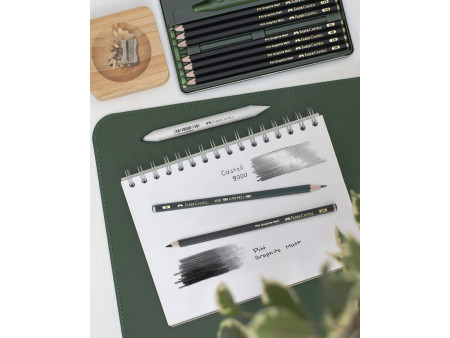 FABER-CASTELL Crayon graphite PITT GRAPHITE Matt, étui de 6