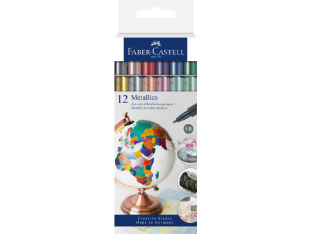 FABER-CASTELL Marqueur Metallics, étui carton de 12