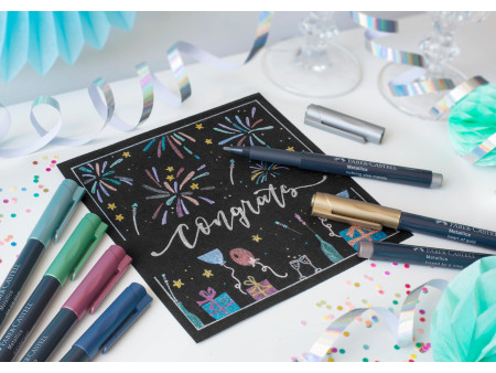 FABER-CASTELL Marqueur Metallics, étui carton de 12