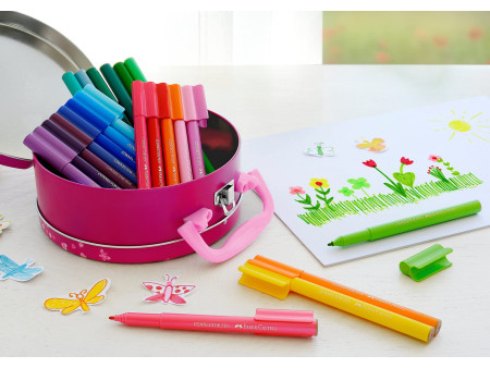 FABER-CASTELL Feutre CONNECTOR PEN, mallette de 33
