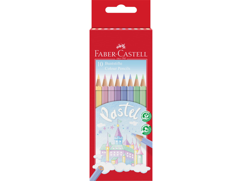 FABER-CASTELL Crayons de couleur COLOUR PASTELL, étui de 10