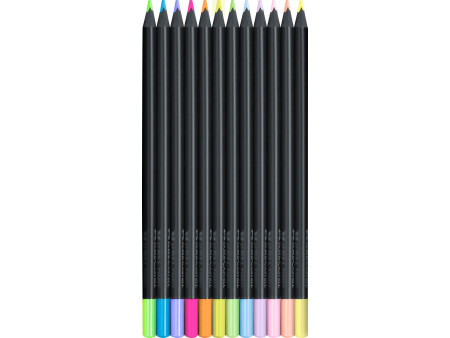 FABER-CASTELL Crayon de couleur Black Edition, étui de 12