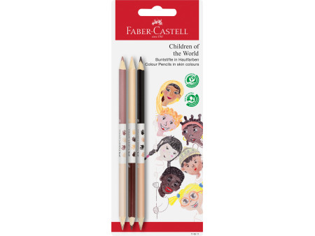 FABER-CASTELL Crayon de couleur Children of the World, par 3