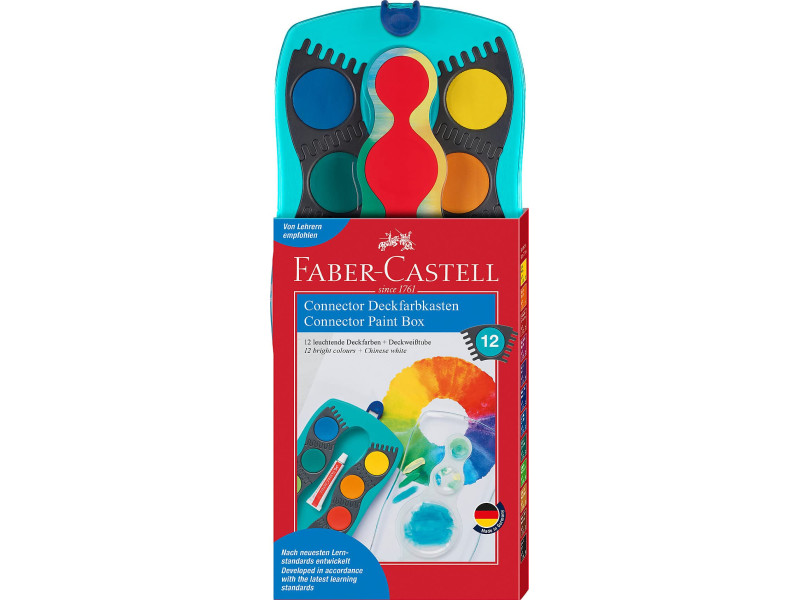 FABER-CASTELL Palette de peinture CONNECTOR, 12 couleurs