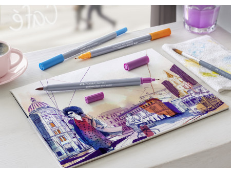 FABER-CASTELL Marqueur aquarelle GOLDFABER, étui Tons gris