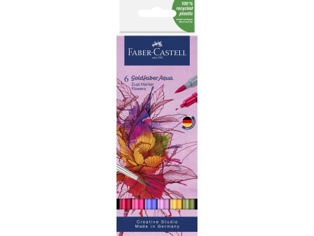FABER-CASTELL Marqueur aquarelle GOLDFABER, étui Fleurs