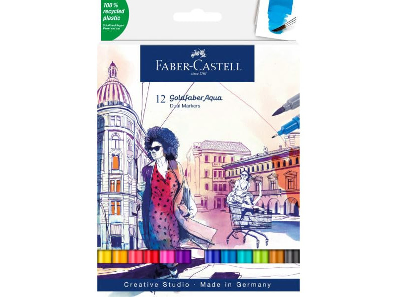 FABER-CASTELL Marqueur aquarelle GOLDFABER, étui de 12