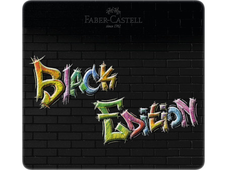 FABER-CASTELL Crayon de couleur Black Edition, étui de 24