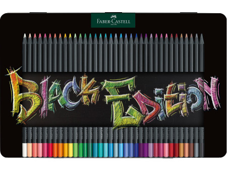 FABER-CASTELL Crayon de couleur Black Edition, étui de 36