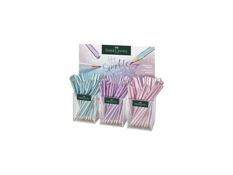 FABER-CASTELL Crayon de papier GRIP SPARKLE Cosmic, 3 pots