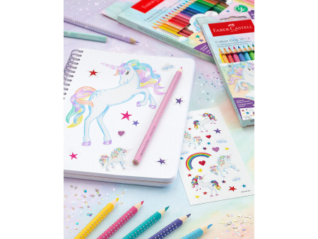FABER-CASTELL Crayon de couleur triangulaire Colour, 10+3