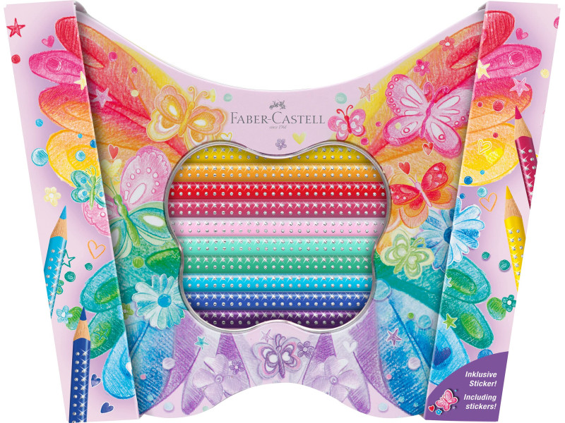 FABER-CASTELL Crayon de couleur triangulaire GRIP SPARKLE