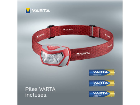 VARTA Lampe frontale LED 'Outdoor Sports H20 Pro',rouge/gris