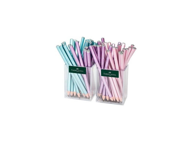 FABER-CASTELL Crayon graphite Jumbo GRIP SPARKLE, pot de 2