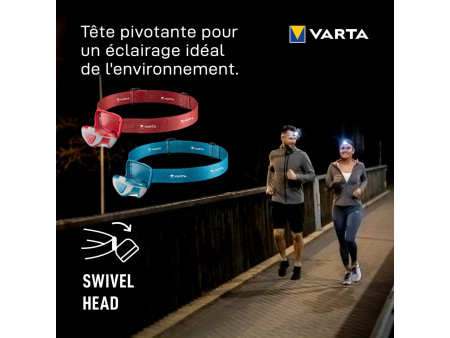 VARTA Lampe frontale LED 'Outdoor Sports H20 Pro',rouge/gris
