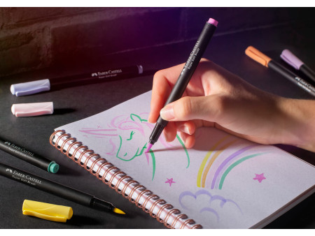 FABER-CASTELL Feutre Black Edition pastel, étui de 6