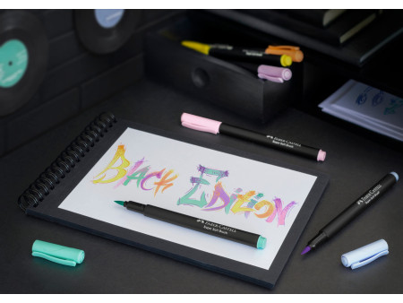 FABER-CASTELL Feutre Black Edition pastel, étui de 6