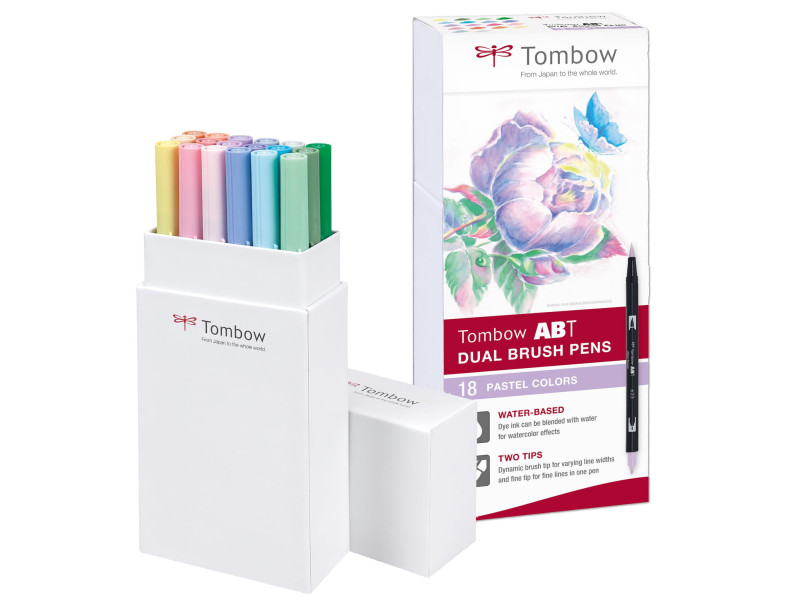 TOMBOW Feutre double pointe 'ABT DUAL BRUSH PEN',tons pastel