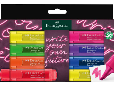 FABER-CASTELL Surligneur TEXTLINER 1546 NEON, étui de 8