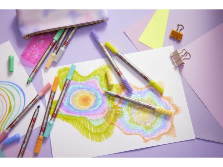 FABER-CASTELL Feutre double pointe pastel, étui de 10