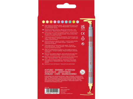 FABER-CASTELL Feutre double pointe pastel, étui de 10