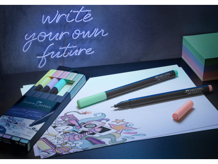 FABER-CASTELL Feutre pointe fine GRIP FINEPEN, étui de 5