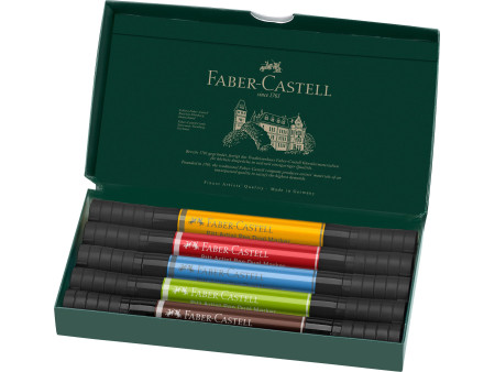 FABER-CASTELL Feutre PITT artist pen Dual Marker, étui de 5
