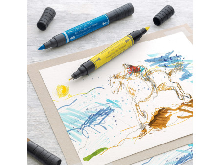 FABER-CASTELL Feutre PITT artist pen Dual Marker, étui de 5
