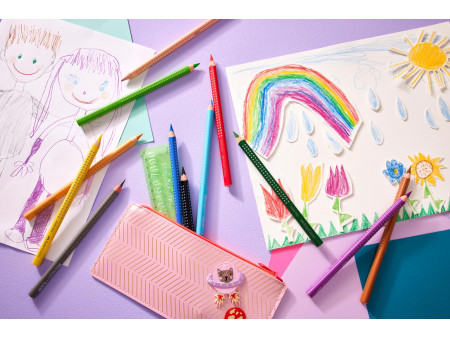 FABER-CASTELL Crayon de couleur Jumbo GRIP, étui promo