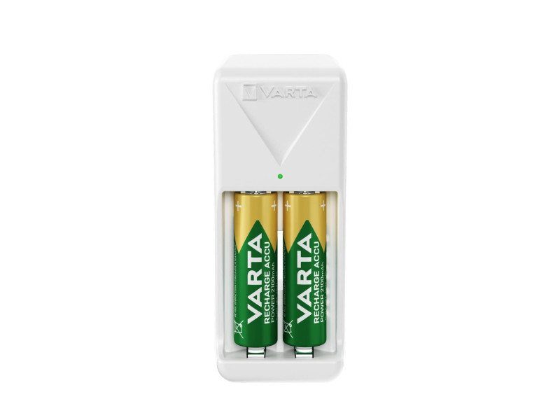 VARTA Chargeur Mini Charger, équipé de AA, blanc