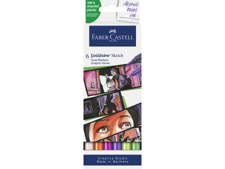 FABER-CASTELL Marqueur Sketch GOLDFABER, étui de 6 Graphic