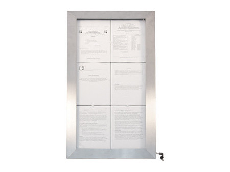 Securit Vitrine d'affichage LED STAINLESS STEEL, 6x feuilles
