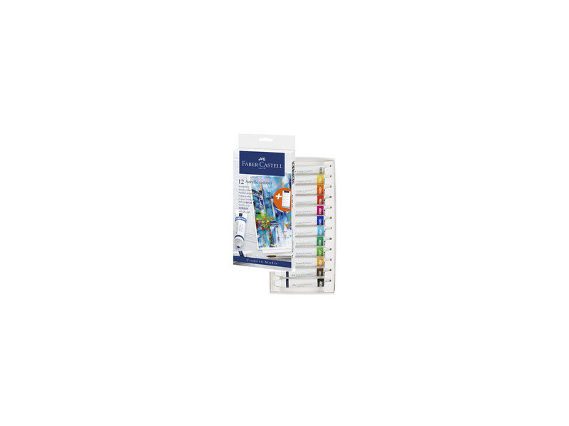 FABER-CASTELL Acrylique en tube, étui carton de 12