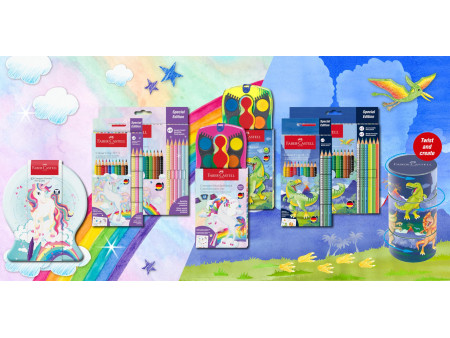 FABER-CASTELL Crayon de couleur triangulaire Jumbo GRIP Dino