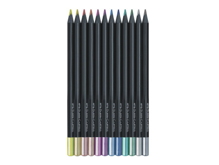 FABER-CASTELL Crayon de couleur Black Edition, étui de 12