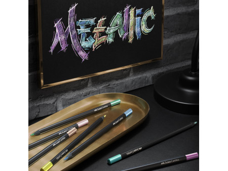 FABER-CASTELL Crayon de couleur Black Edition, étui de 12