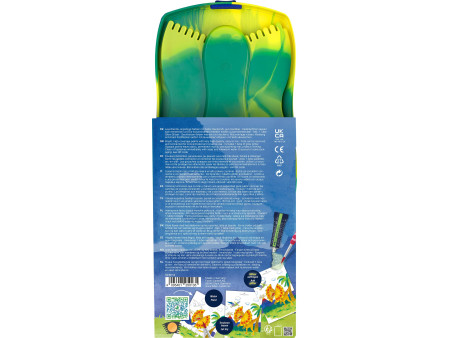 FABER-CASTELL Boîte de peinture CONNECTOR Dino, 12 couleurs