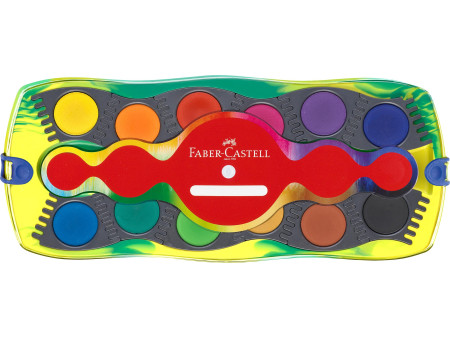FABER-CASTELL Boîte de peinture CONNECTOR Dino, 12 couleurs