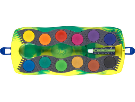 FABER-CASTELL Boîte de peinture CONNECTOR Dino, 12 couleurs