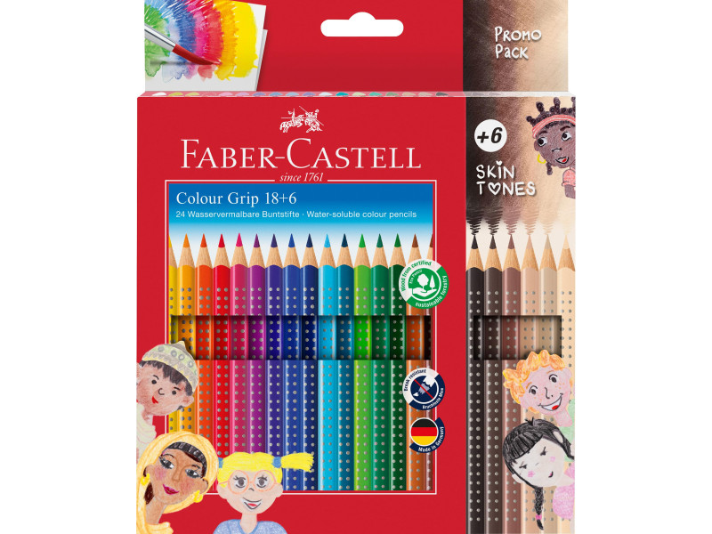 FABER-CASTELL Crayon de couleur Colour GRIP, étui promo