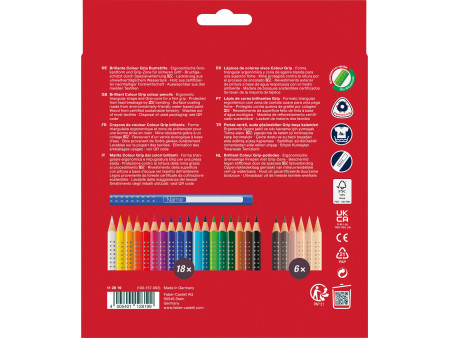 FABER-CASTELL Crayon de couleur Colour GRIP, étui promo