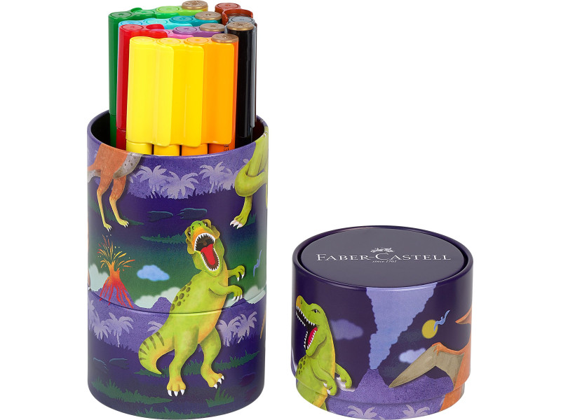 FABER-CASTELL Feutre CONNECTOR PEN, Dinobox de 20