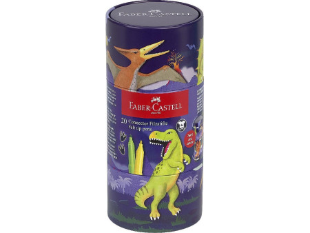FABER-CASTELL Feutre CONNECTOR PEN, Dinobox de 20