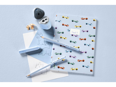 FABER-CASTELL Taille-crayon 3 trous GRIP, bleu ciel