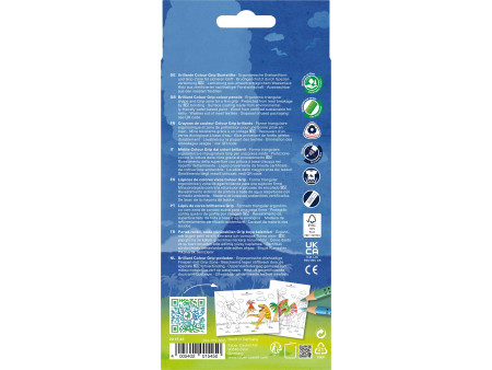 FABER-CASTELL Crayon de couleur Colour GRIP Dino, 10+3