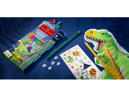 FABER-CASTELL Crayon de couleur Colour GRIP Dino, 10+3