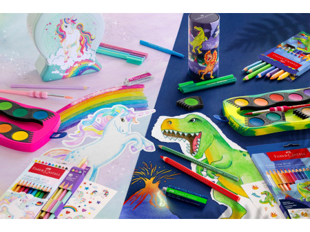 FABER-CASTELL Crayon de couleur Colour GRIP Dino, 10+3