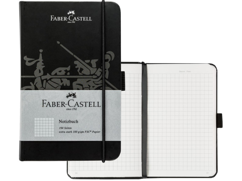 FABER-CASTELL Carnet, A6, quadrillé, noir
