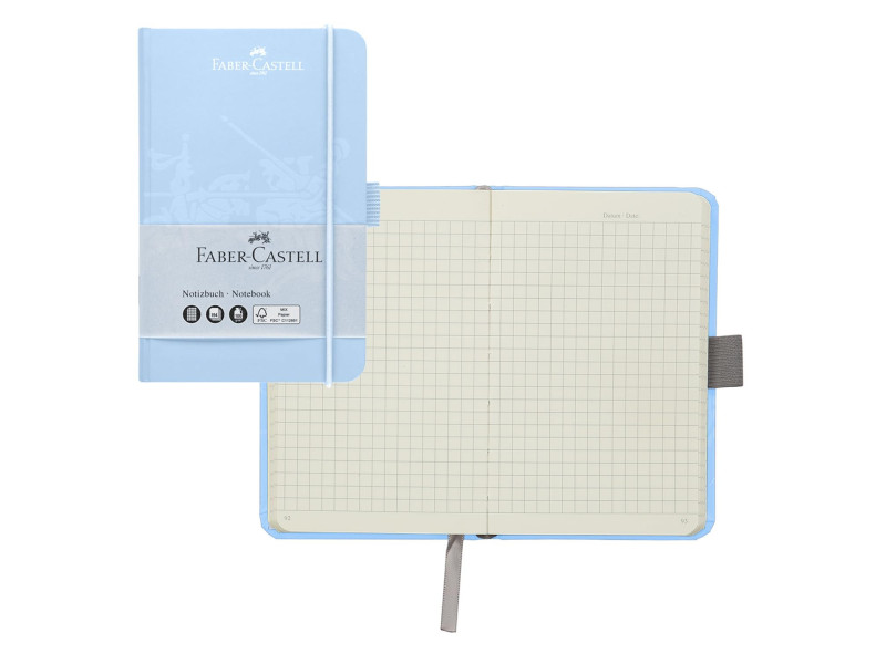 FABER-CASTELL Carnet, A6, quadrillé, bleu ciel