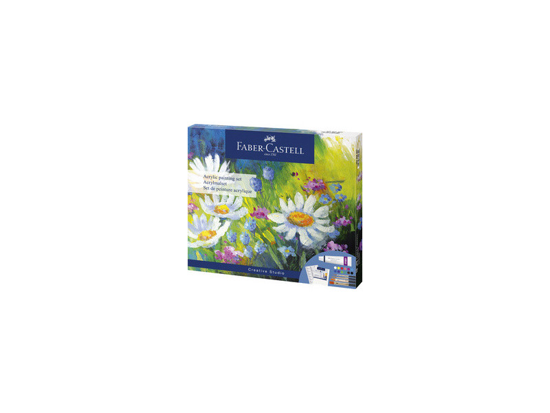 FABER-CASTELL Kit de peinture acrylique, 18 pièces